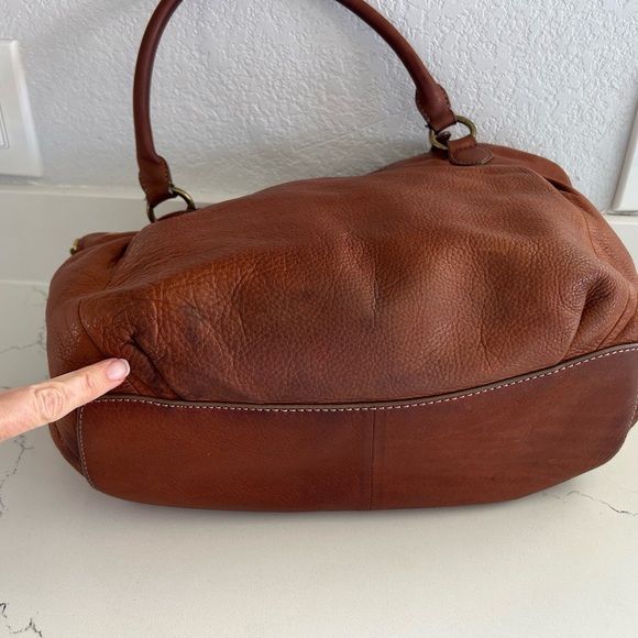 J. Crew Brompton Hobo Bag Cognac Brown Leather with Brass Hardware - Picture 9 of 16